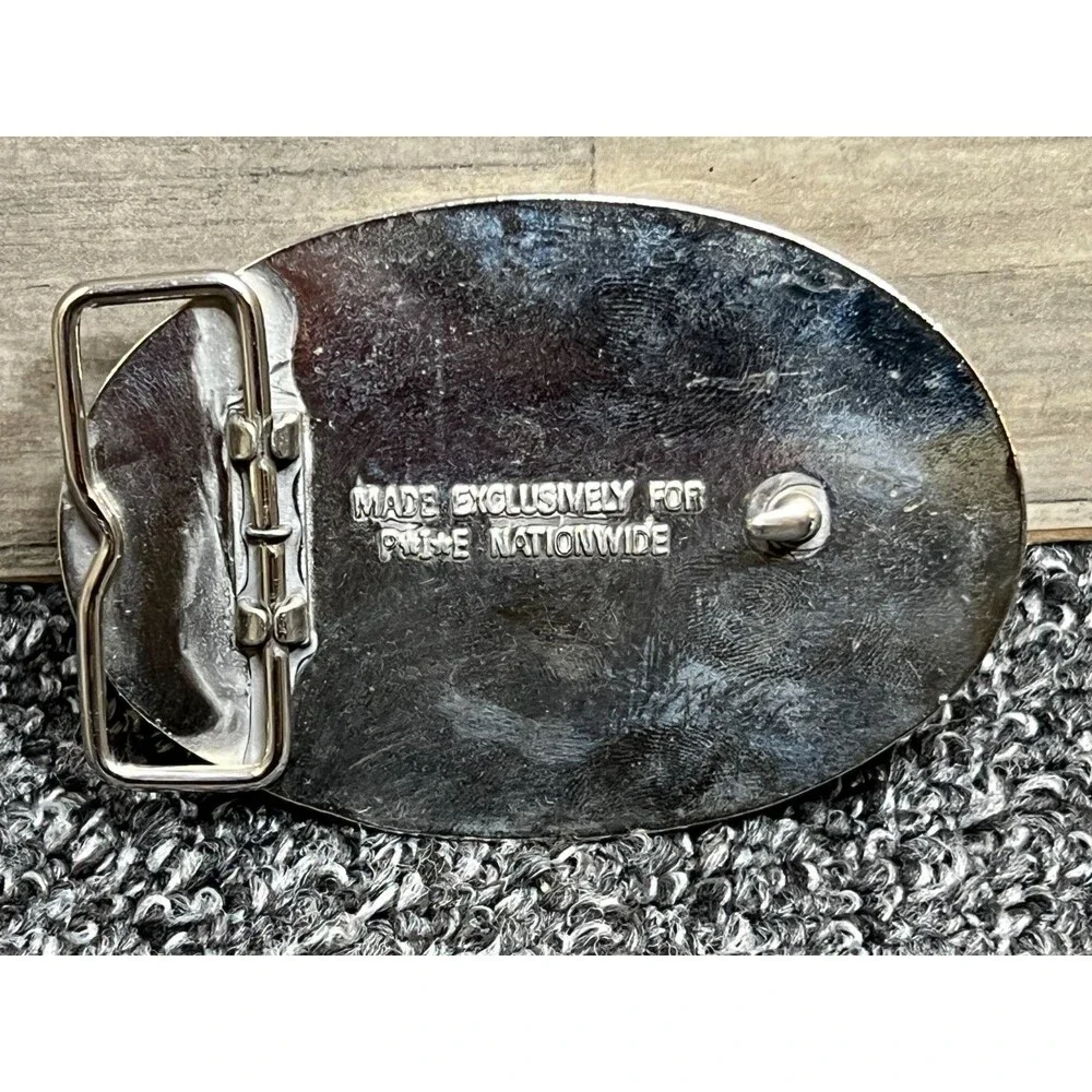 Vintage P.I.E. Nationwide Oval Belt Buckle Semi Drivers Big Rig 18 Wheeler Retro